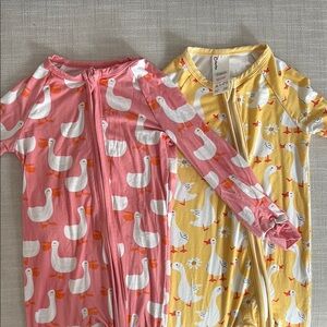 PatPat zip up sleepers - Yellow Duck & Swan print